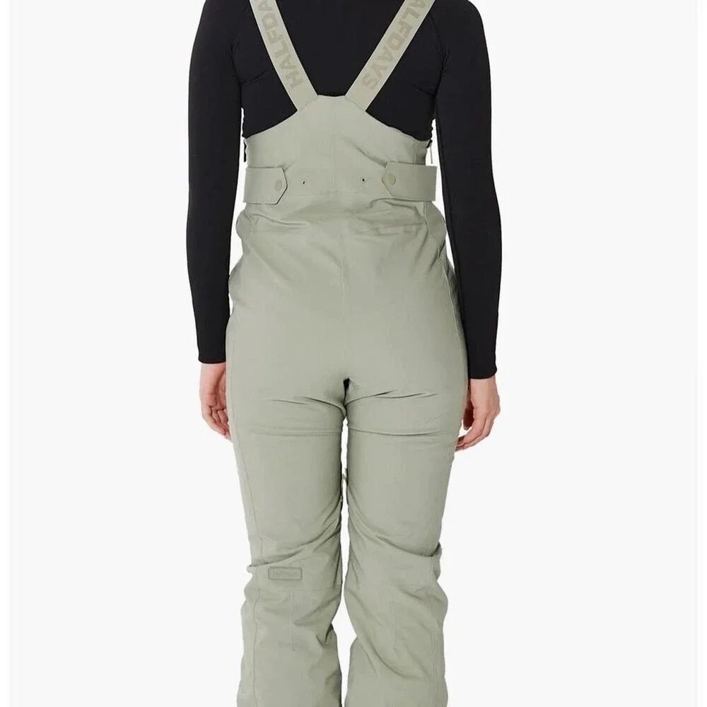 HALFDAYS Carson Size Small Green Bib Pant All-Mountain Snow Soft Shell Luxury